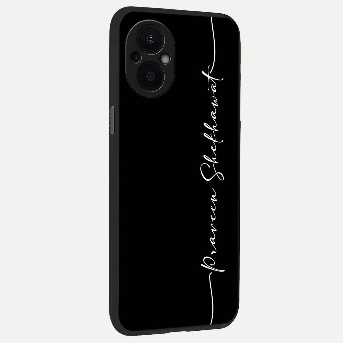 Black Tune Custom Name back cover For Oppo F21 Pro 5G slim fit glass case with vibrant aesthetic design