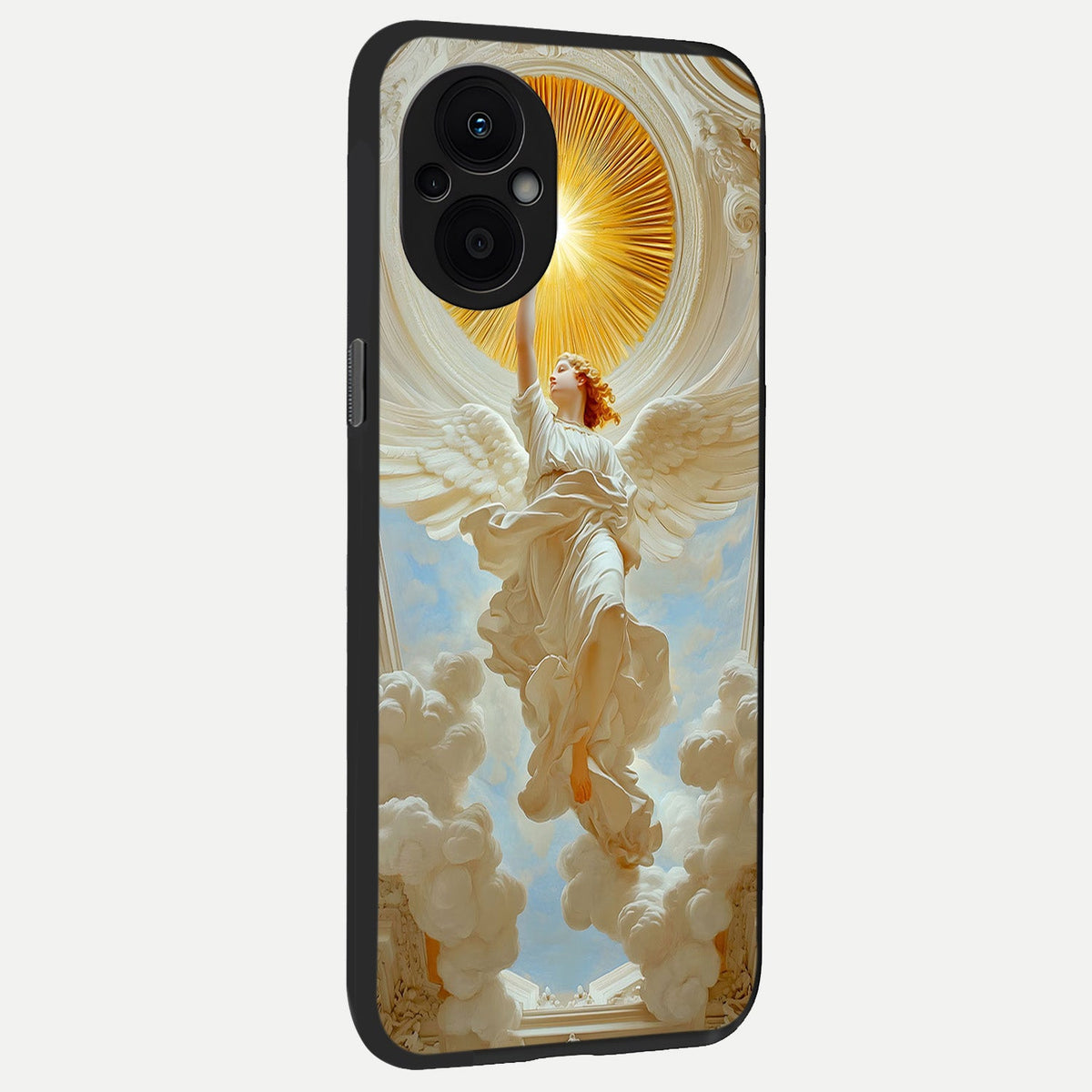 Divine Light Angel back cover For Oppo F21 Pro 5G slim fit glass case with vibrant aesthetic design