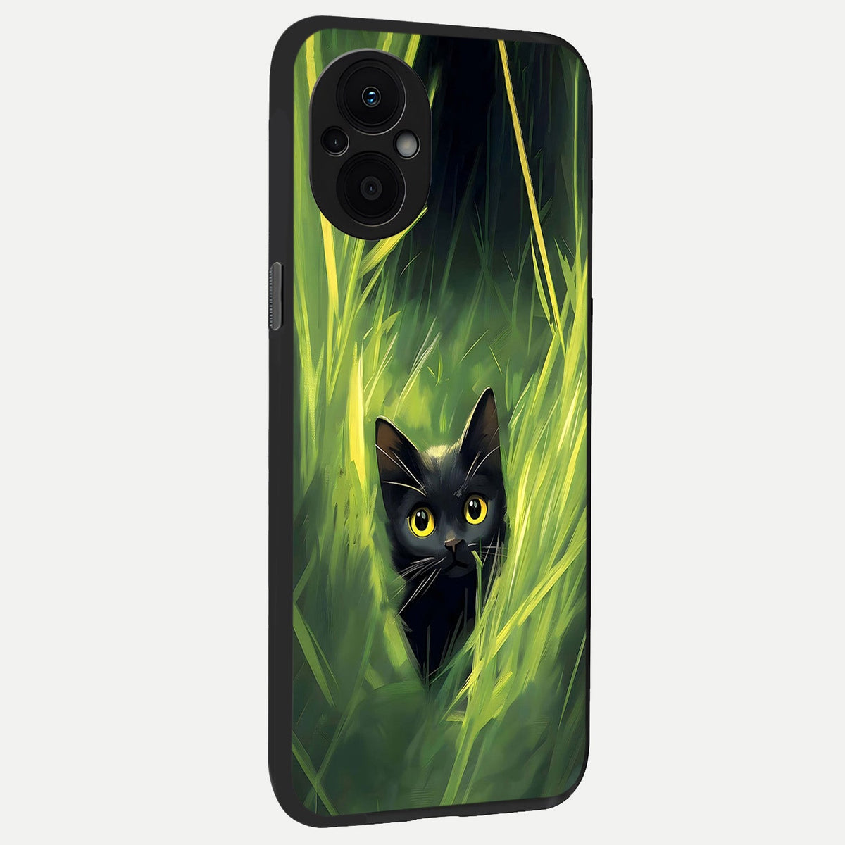 Hidden Cat Whisper back cover For Oppo F21 Pro 5G slim fit glass case with vibrant aesthetic design