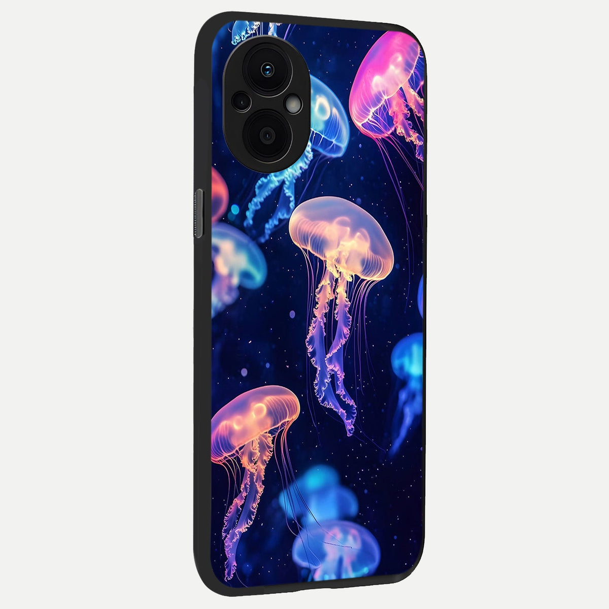 Jellyfish Pattern back cover For Oppo F21 Pro 5G slim fit glass case with vibrant aesthetic design