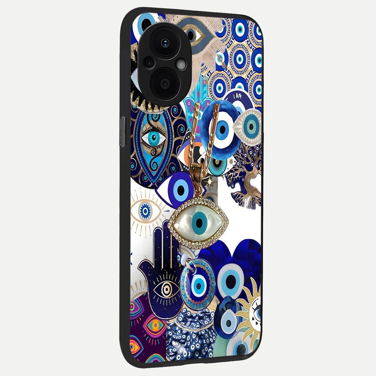 Mystic Charm Eye back cover For Oppo F21 Pro 5G slim fit glass case with vibrant aesthetic design