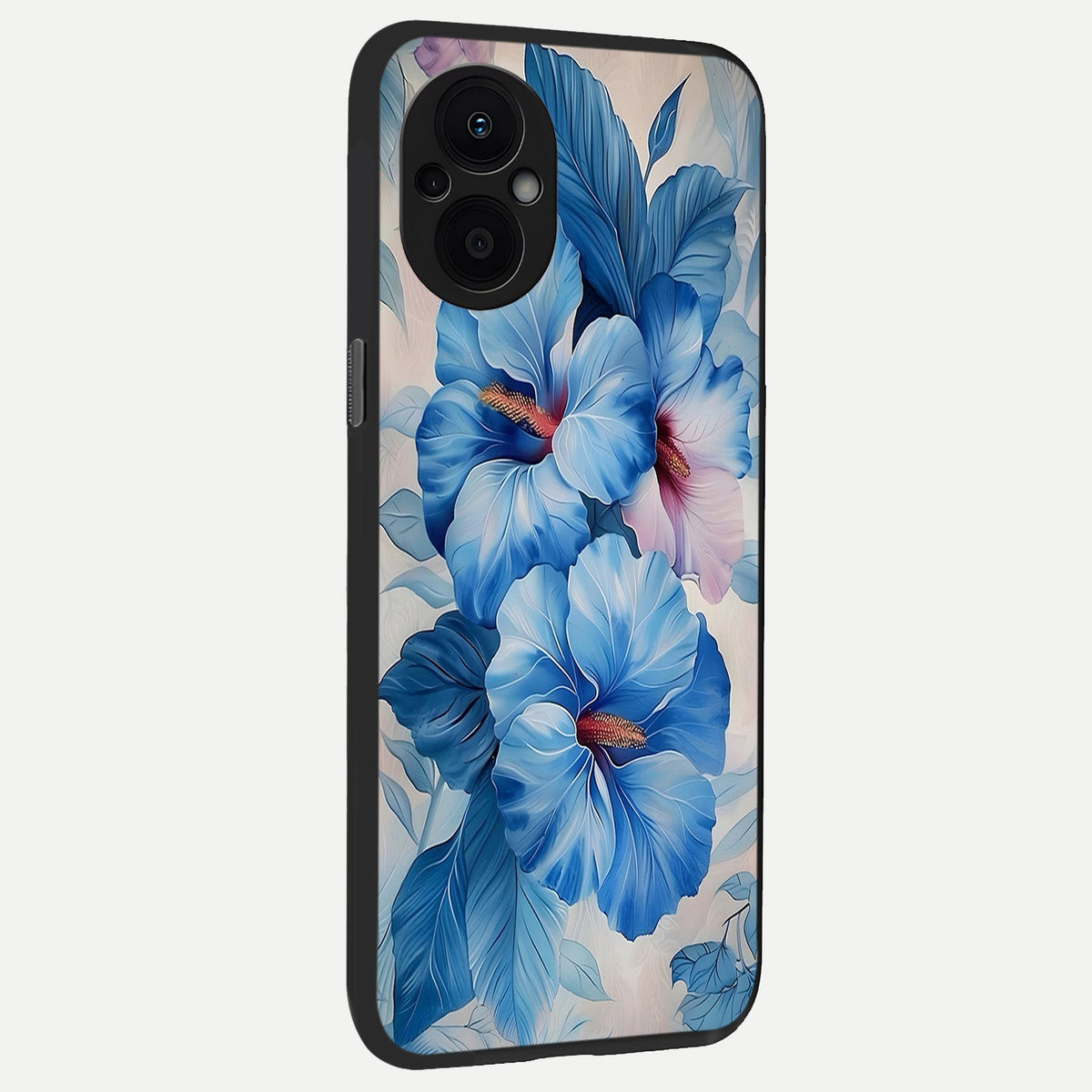 Ocean Hibiscus Grace back cover For Oppo F21 Pro 5G slim fit glass case with vibrant aesthetic design