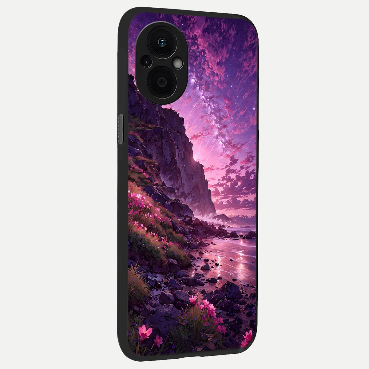 Twilight Blossom Coast back cover For Oppo F21 Pro 5G slim fit glass case with vibrant aesthetic design