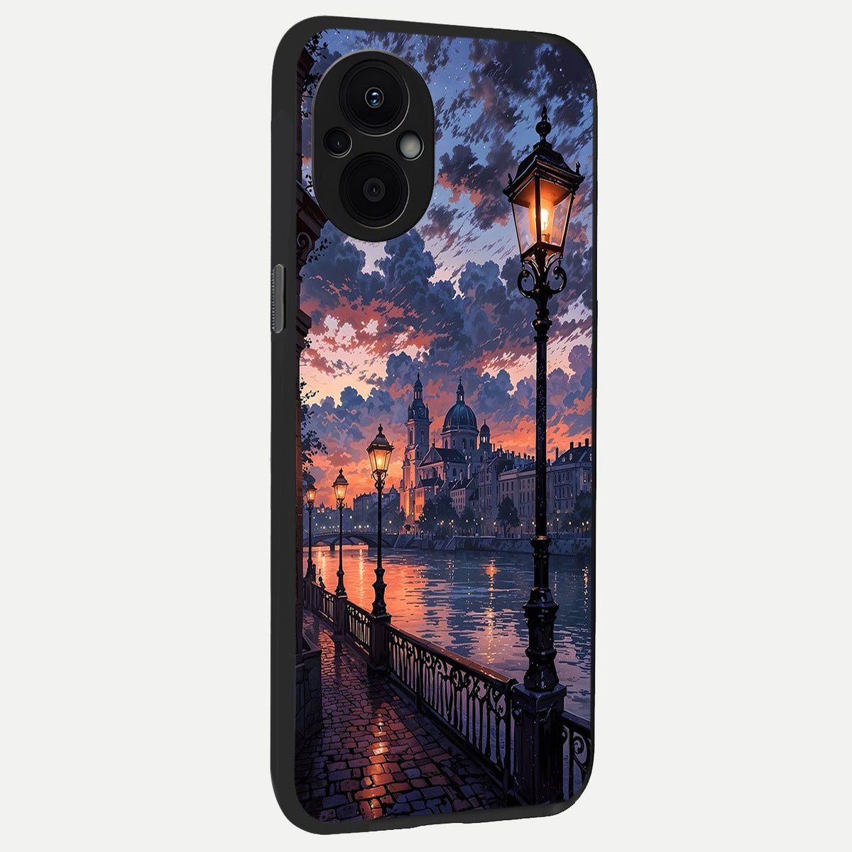 Twilight River Lights back cover For Oppo F21 Pro 5G slim fit glass case with vibrant aesthetic design