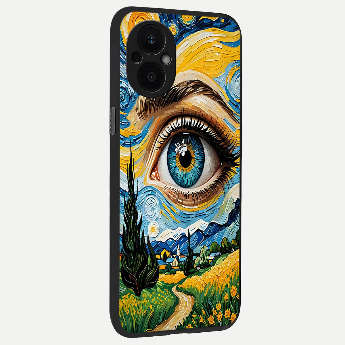 Van Gogh Eye back cover For Oppo F21 Pro 5G slim fit glass case with vibrant aesthetic design
