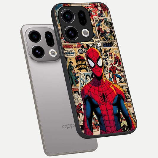 Aesthetic Spider phone case For Oppo Find X9 showing premium glass back cover with detailed artwork