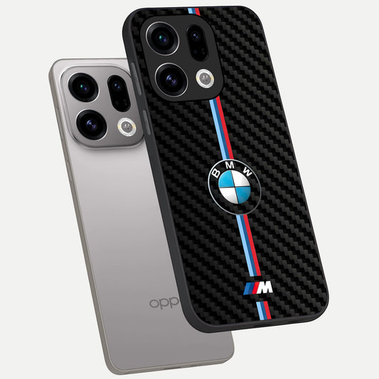BMW Pattern phone case For Oppo Find X9 showing premium glass back cover with detailed artwork