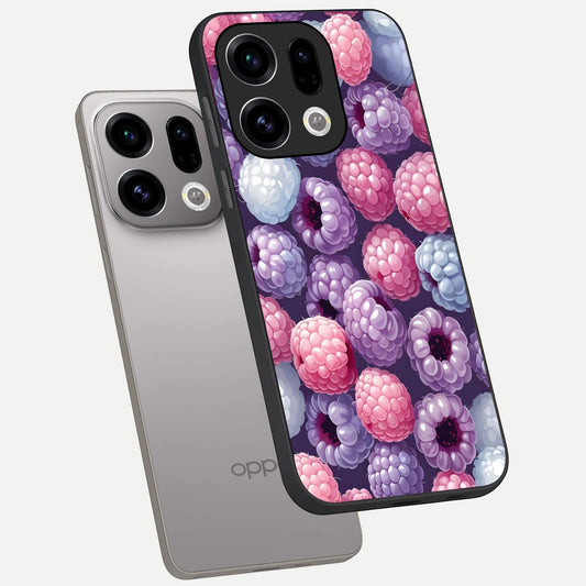 Berry Candy Pop phone case For Oppo Find X9 showing premium glass back cover with detailed artwork