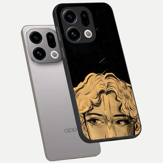 Celestial Gods Plan phone case For Oppo Find X9 showing premium glass back cover with detailed artwork