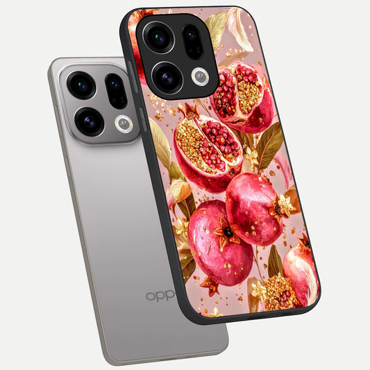 Golden Bloom Glow phone case For Oppo Find X9 showing premium glass back cover with detailed artwork