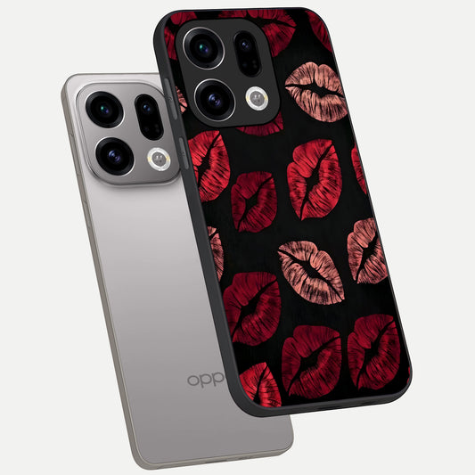 Midnight Kiss Love phone case For Oppo Find X9 showing premium glass back cover with detailed artwork