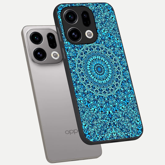 Ocean Bloom Mandala phone case For Oppo Find X9 showing premium glass back cover with detailed artwork