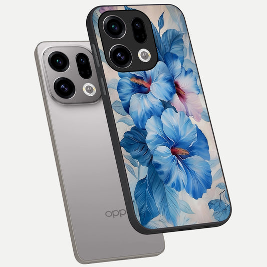 Ocean Hibiscus Grace phone case For Oppo Find X9 showing premium glass back cover with detailed artwork