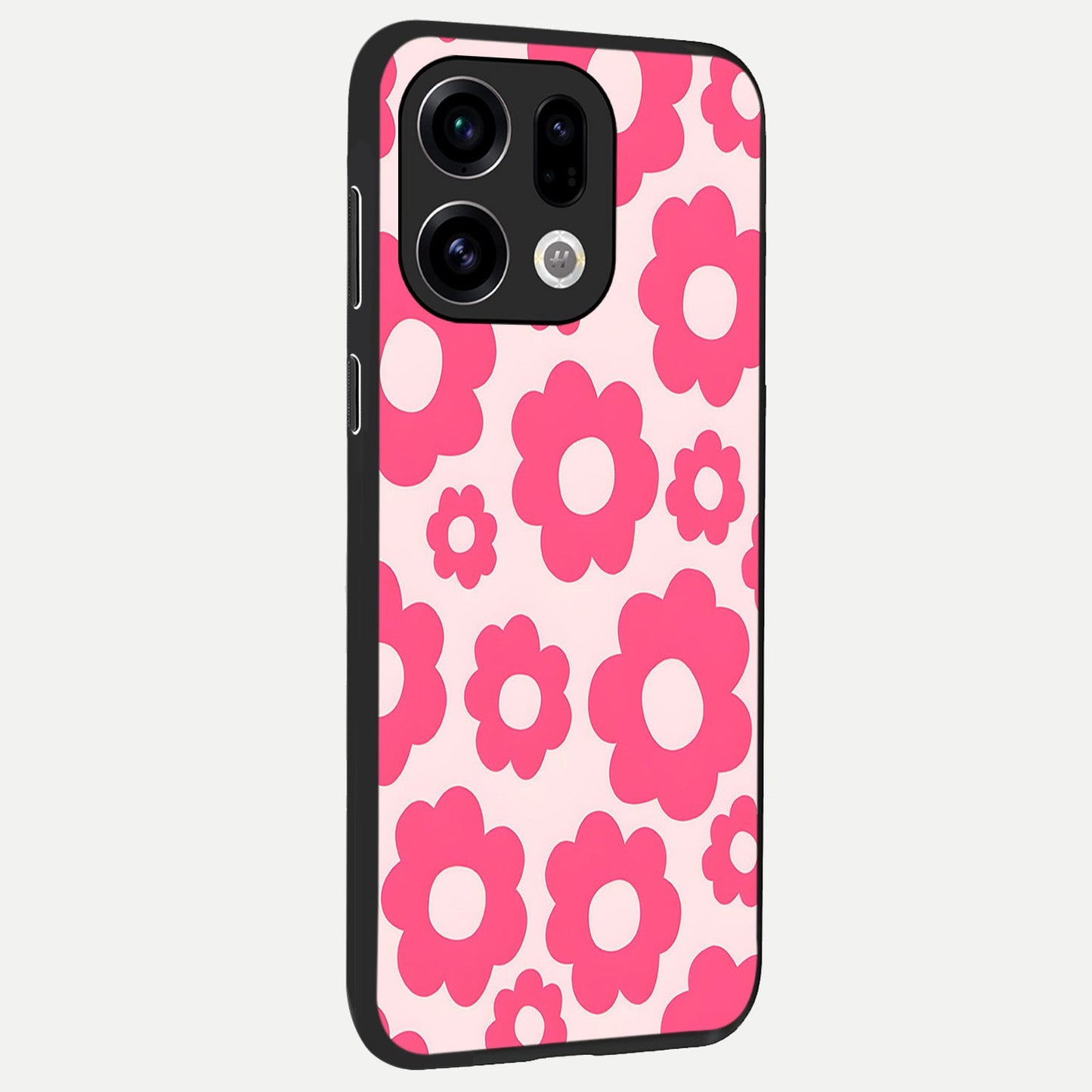Blush Flower Pop back cover For Oppo Find X9 slim fit glass case with vibrant aesthetic design