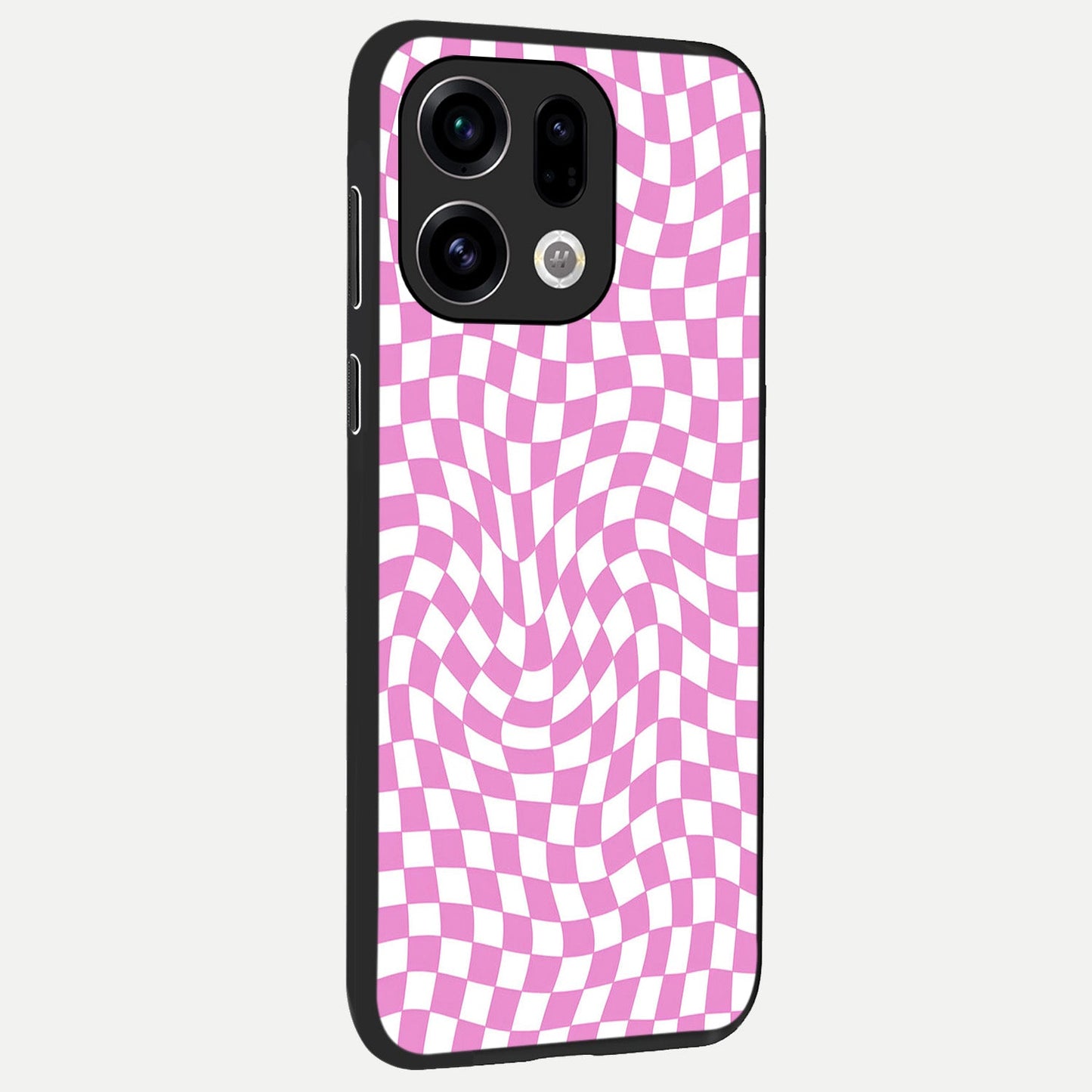 Bubblegum Check Wave back cover For Oppo Find X9 slim fit glass case with vibrant aesthetic design