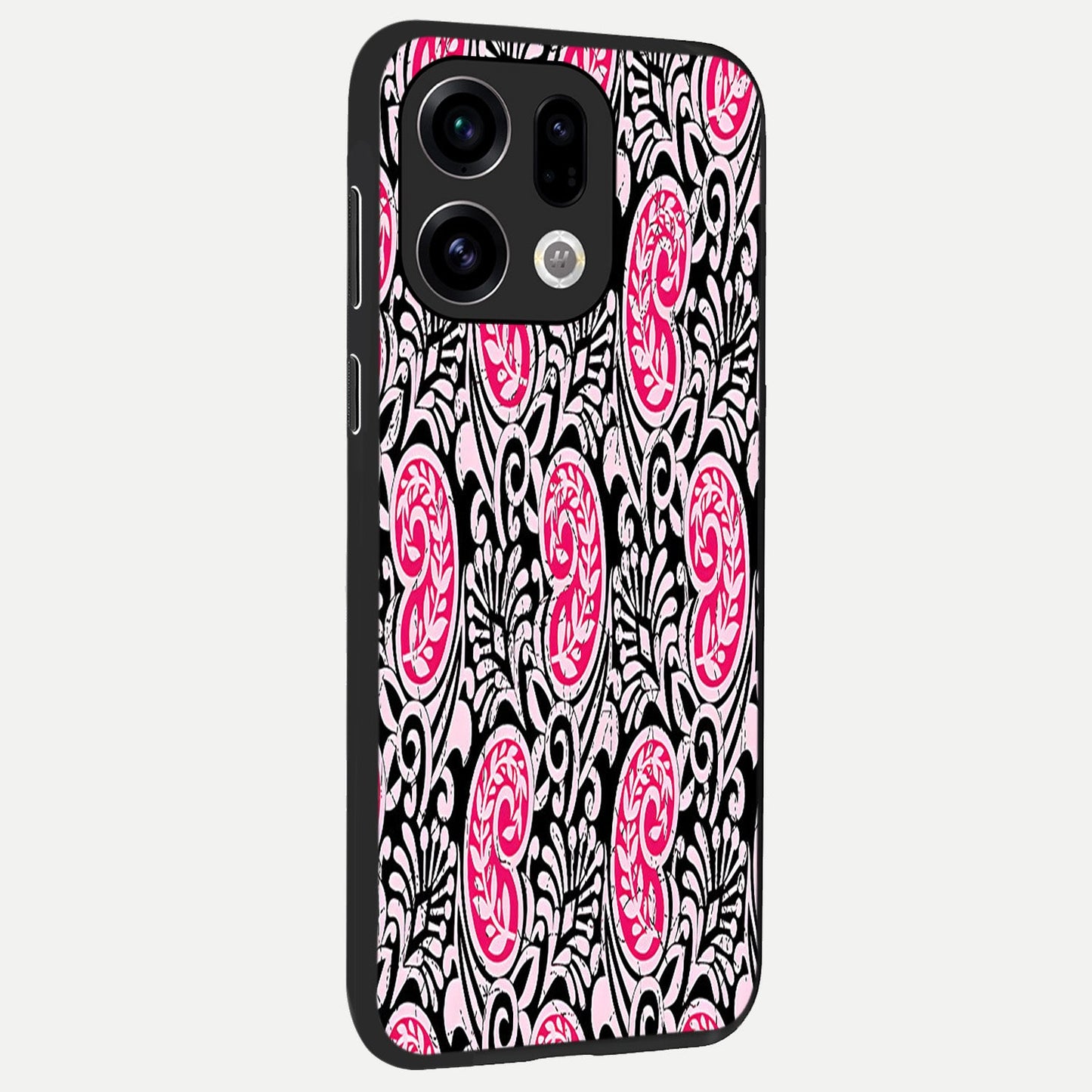 Crimson Paisley Charm back cover For Oppo Find X9 slim fit glass case with vibrant aesthetic design