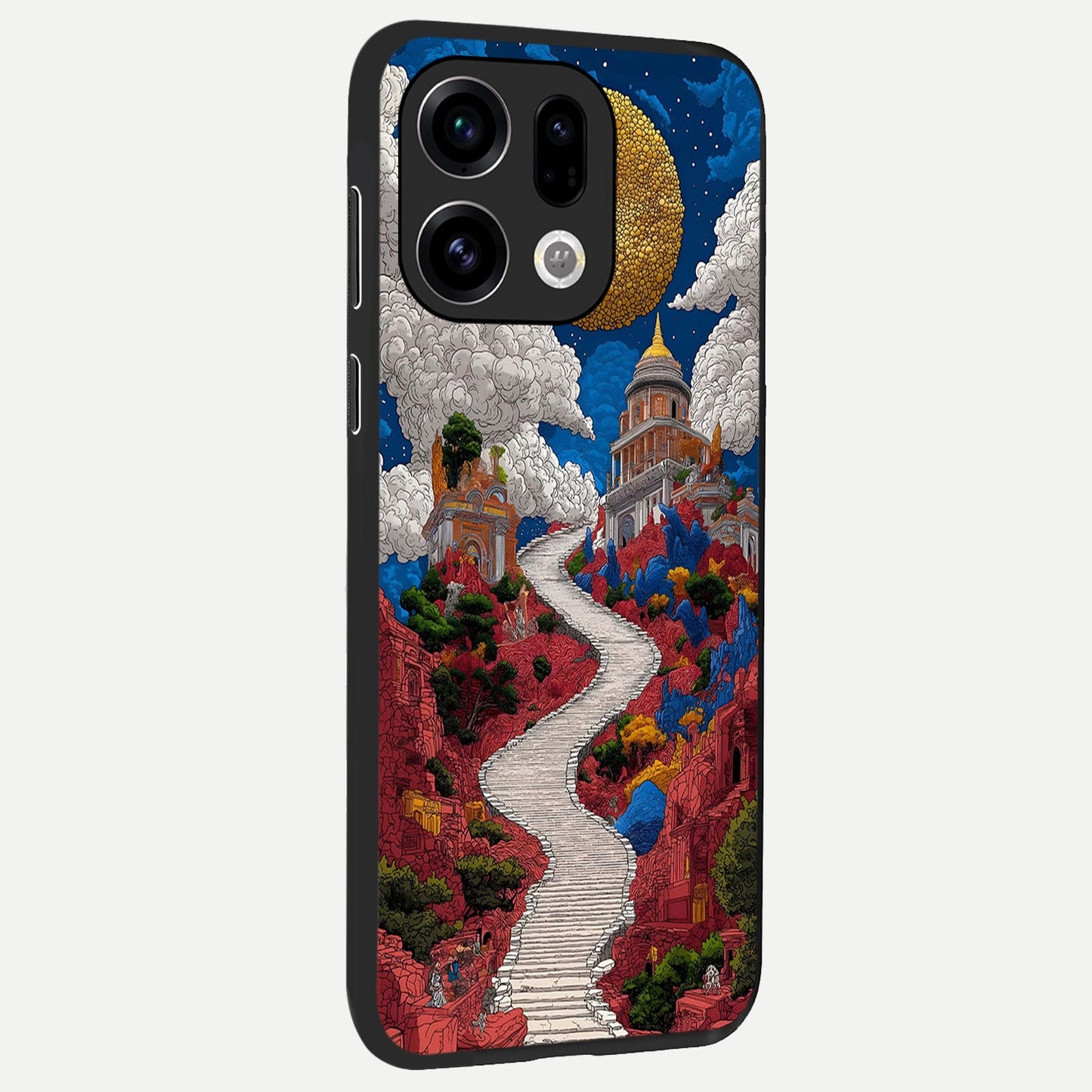 Heavenly Moon Path back cover For Oppo Find X9 slim fit glass case with vibrant aesthetic design