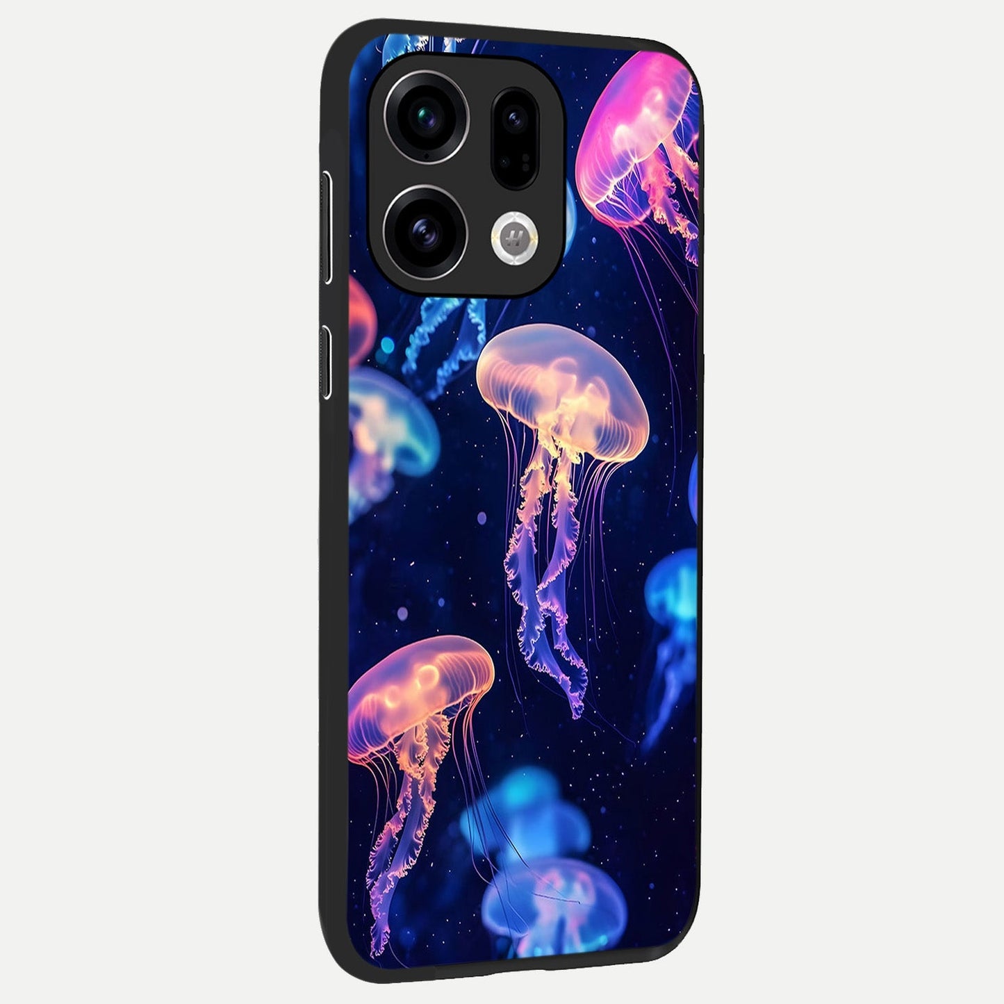 Jellyfish Pattern back cover For Oppo Find X9 slim fit glass case with vibrant aesthetic design