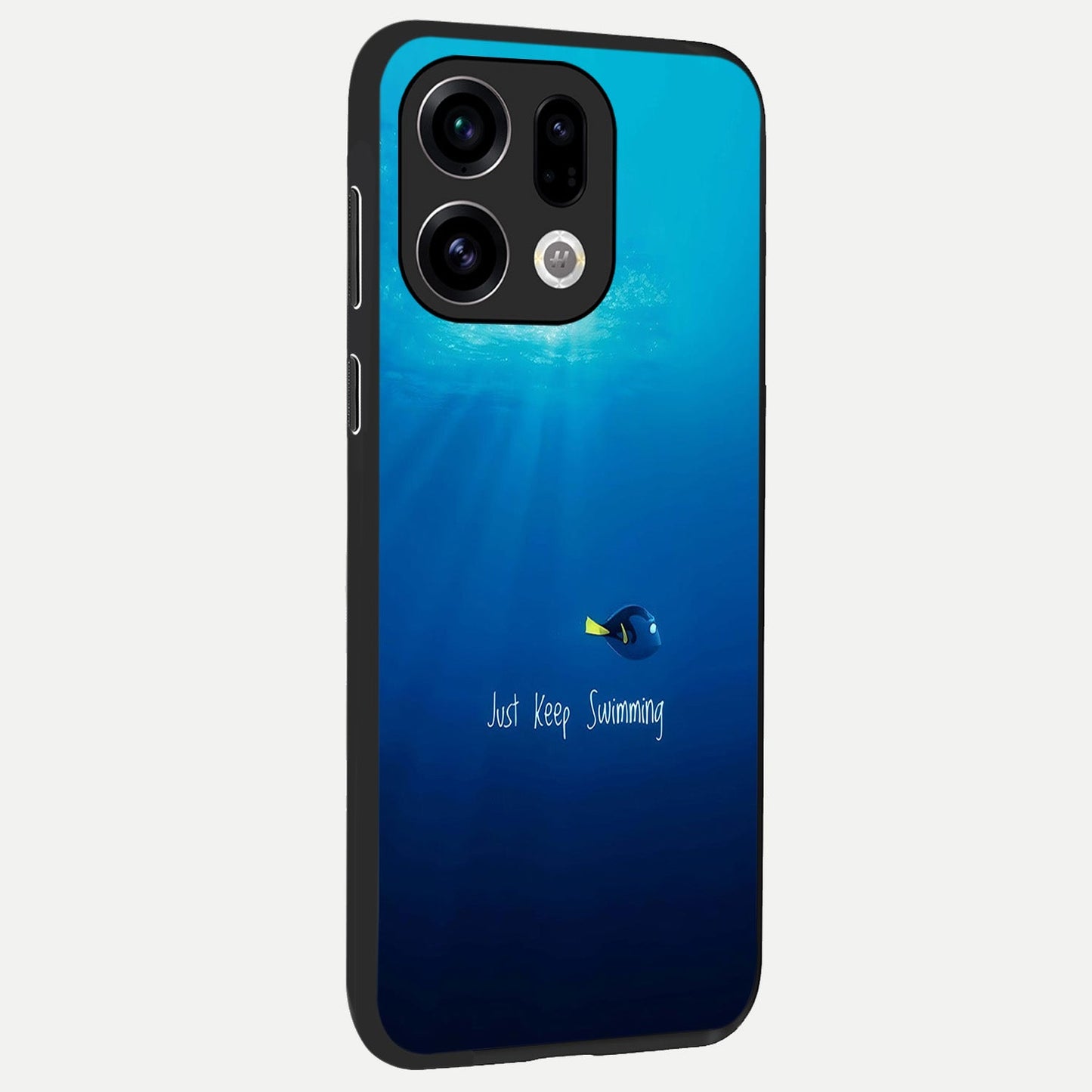 Just Keep Swimming back cover For Oppo Find X9 slim fit glass case with vibrant aesthetic design