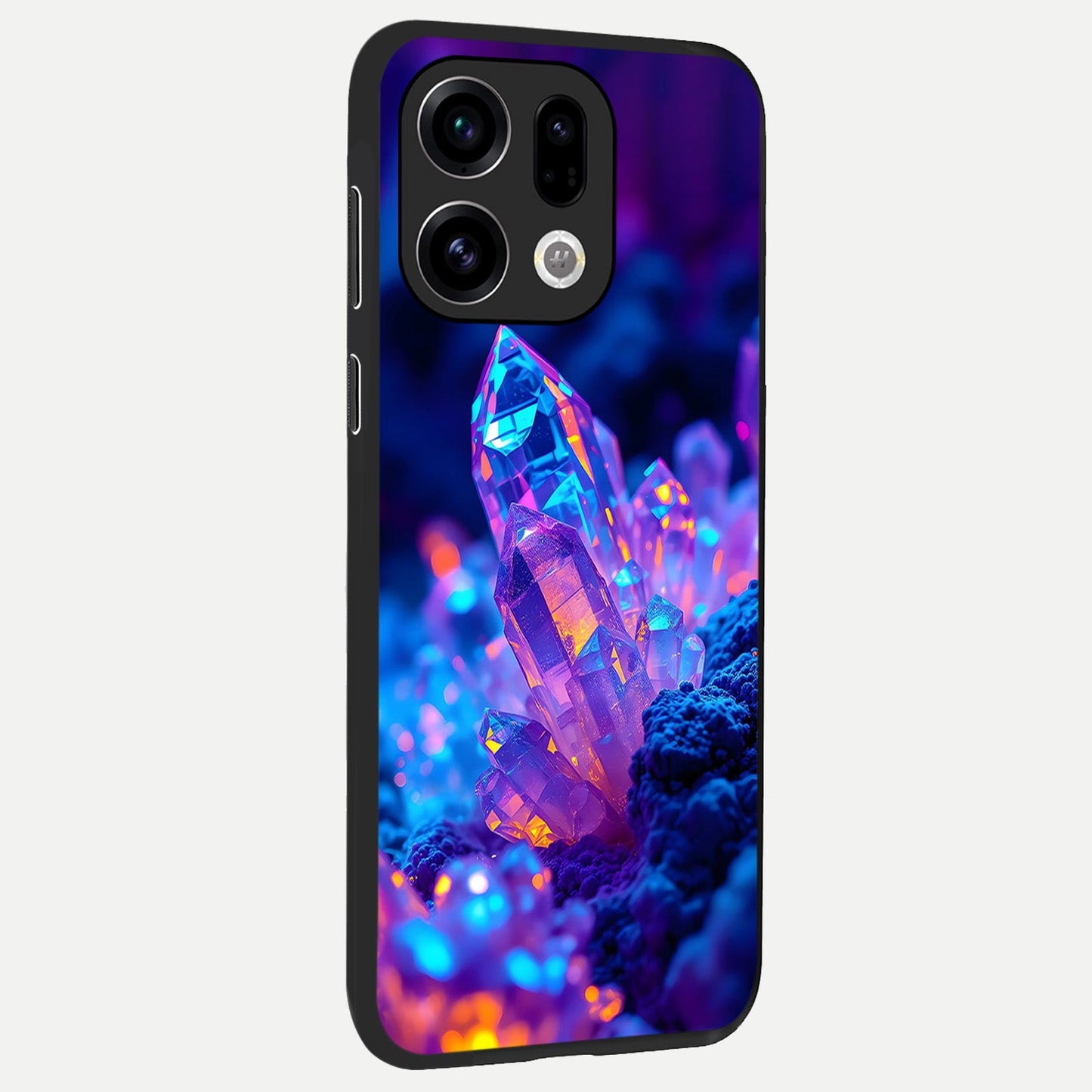 Neon Aura Shards back cover For Oppo Find X9 slim fit glass case with vibrant aesthetic design