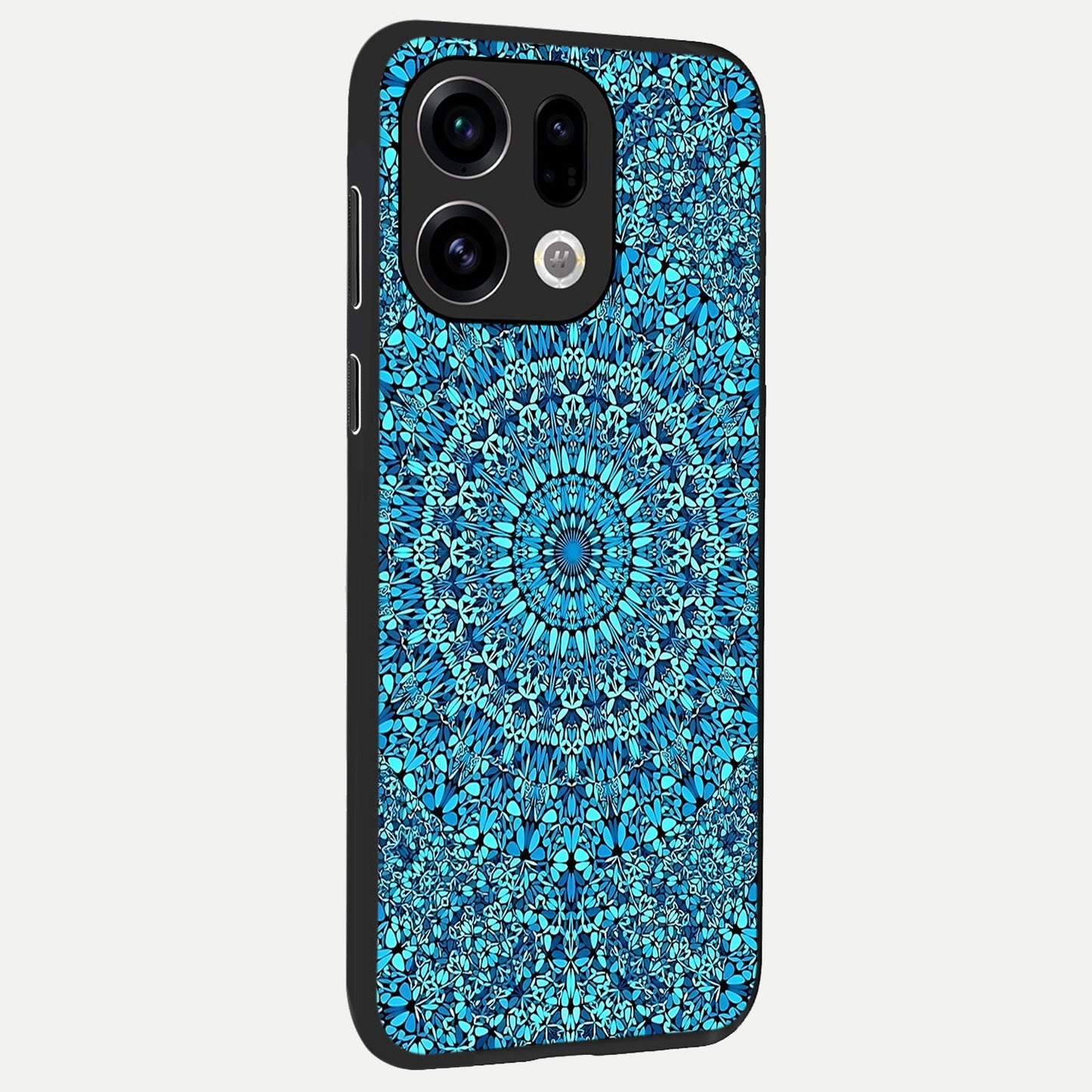 Ocean Bloom Mandala back cover For Oppo Find X9 slim fit glass case with vibrant aesthetic design
