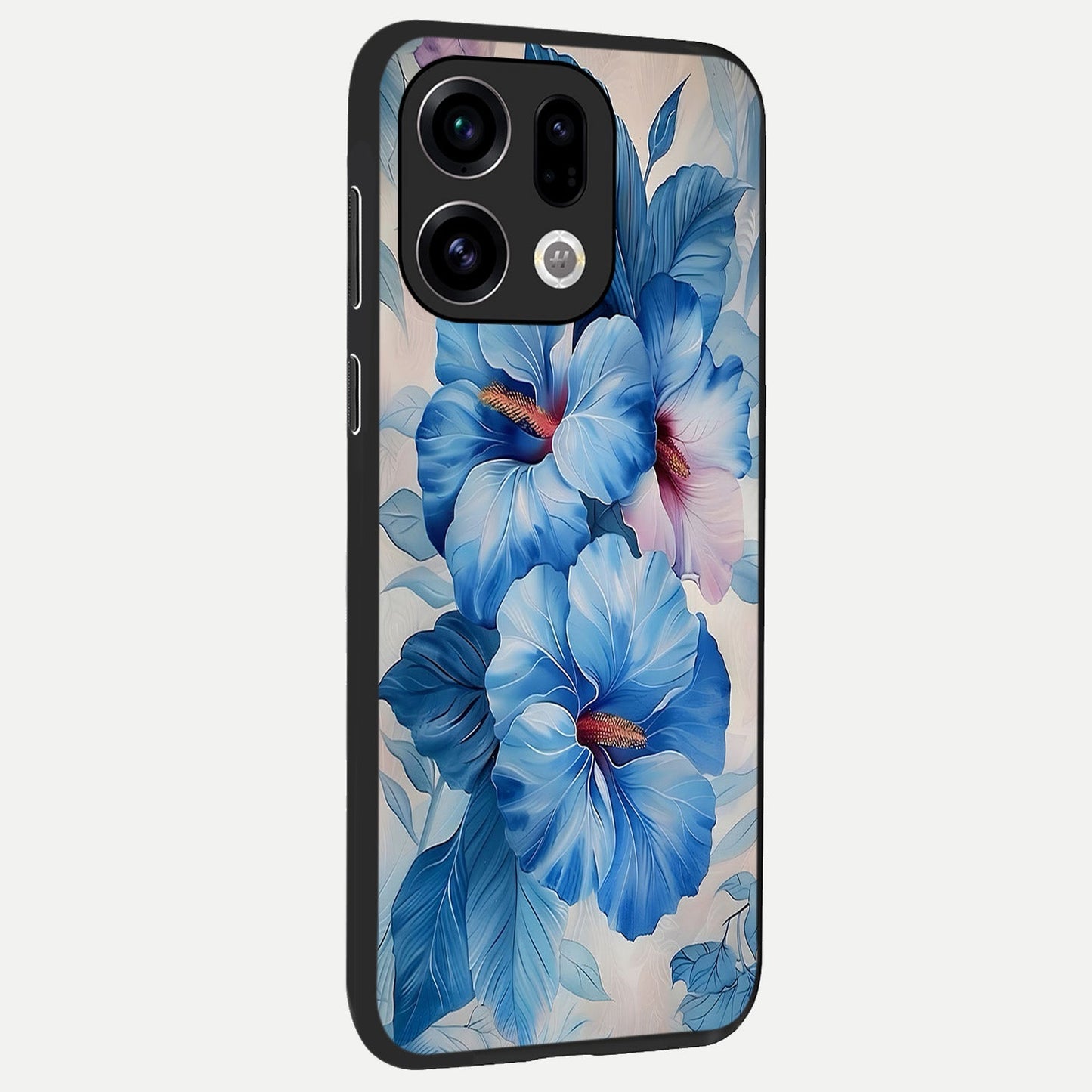 Ocean Hibiscus Grace back cover For Oppo Find X9 slim fit glass case with vibrant aesthetic design