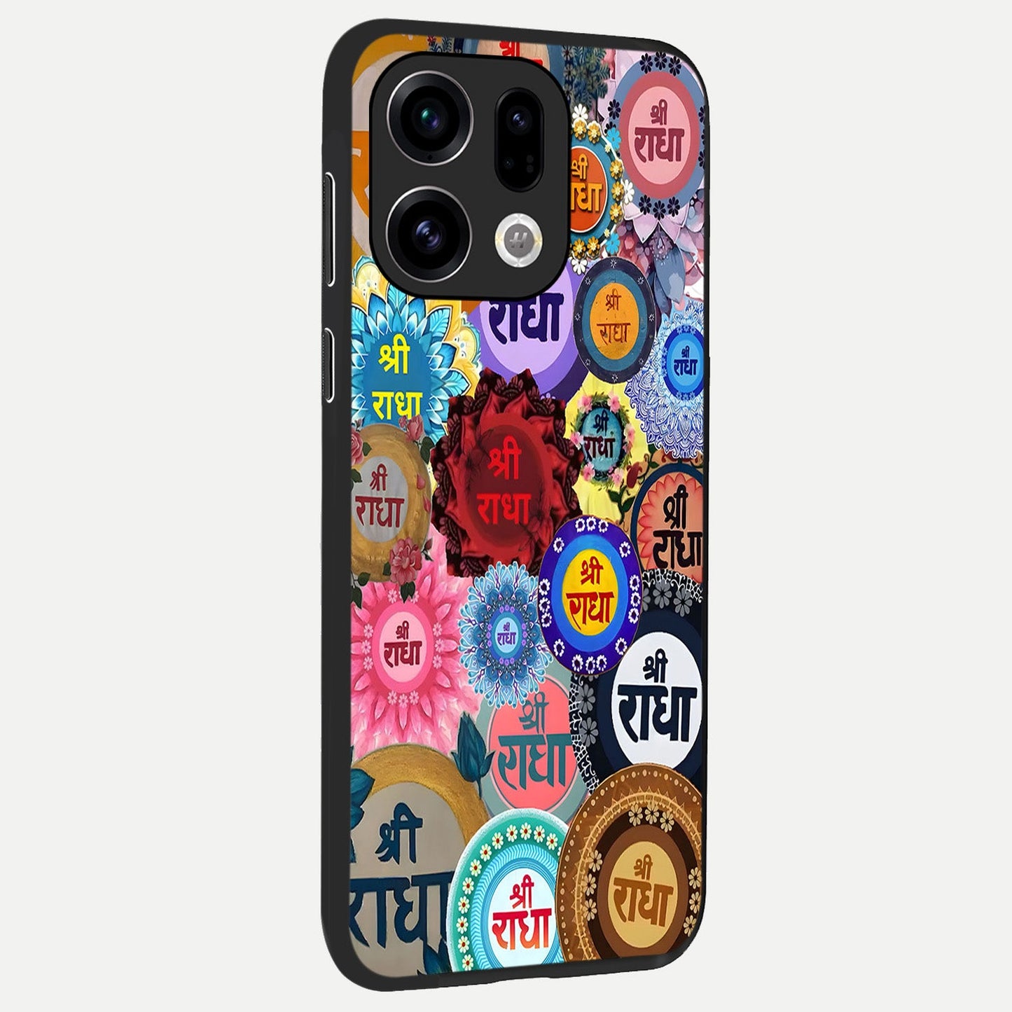 Radha Divine Bloom back cover For Oppo Find X9 slim fit glass case with vibrant aesthetic design
