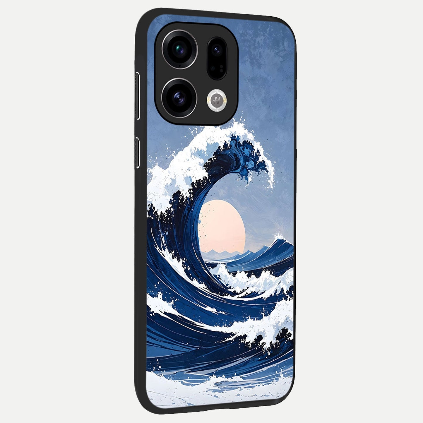Rising Tide Power back cover For Oppo Find X9 slim fit glass case with vibrant aesthetic design