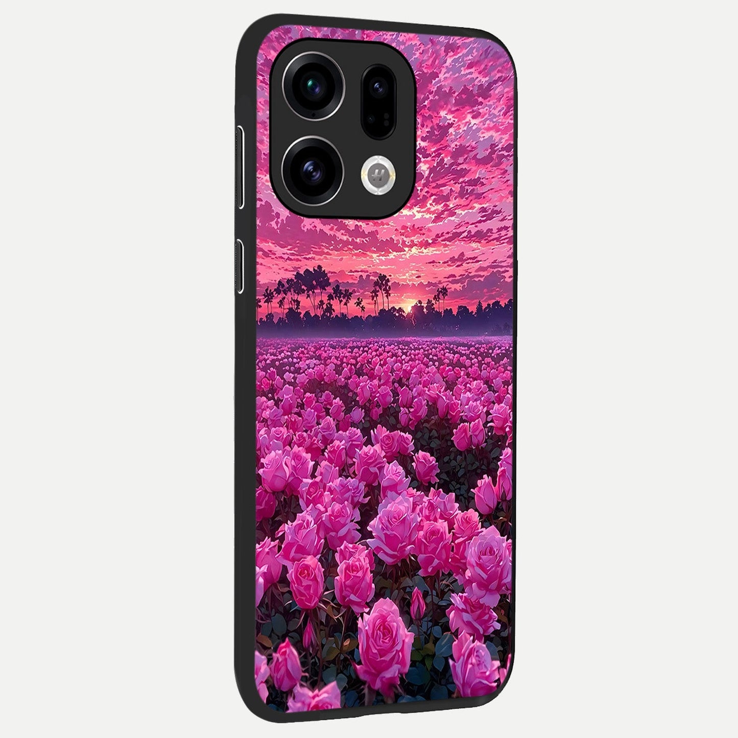 Rose Sunset Valley back cover For Oppo Find X9 slim fit glass case with vibrant aesthetic design