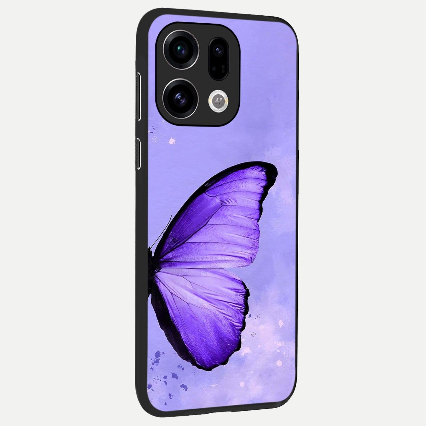Violet Dream Wing back cover For Oppo Find X9 slim fit glass case with vibrant aesthetic design