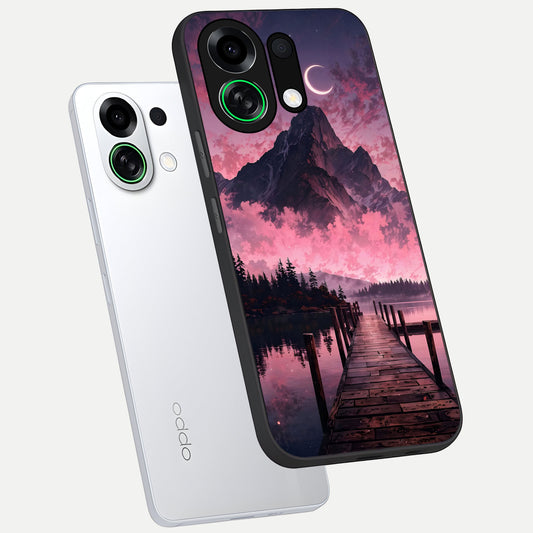 Beautiful Mountain View phone case For Oppo K13 Turbo showing premium glass back cover with detailed artwork