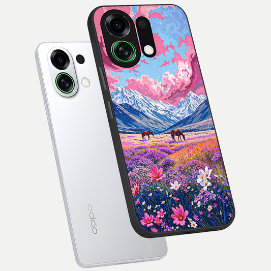 Blossom Valley Dream phone case For Oppo K13 Turbo showing premium glass back cover with detailed artwork