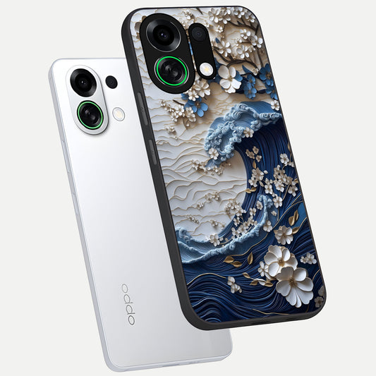 Blossom Wave Art phone case For Oppo K13 Turbo showing premium glass back cover with detailed artwork