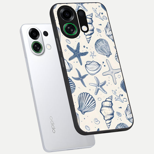 Blue Ocean Outline phone case For Oppo K13 Turbo showing premium glass back cover with detailed artwork