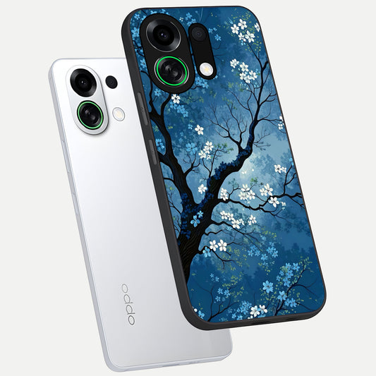 Blue Tree Serenity phone case For Oppo K13 Turbo showing premium glass back cover with detailed artwork