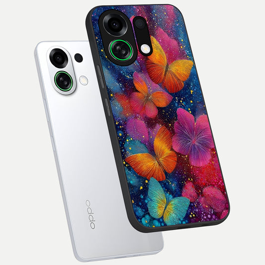 Butterfly Dream Mist phone case For Oppo K13 Turbo showing premium glass back cover with detailed artwork