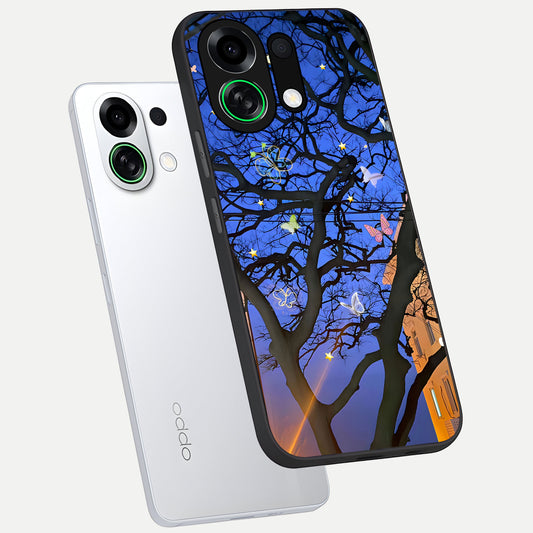 Butterfly Night Magic phone case For Oppo K13 Turbo showing premium glass back cover with detailed artwork