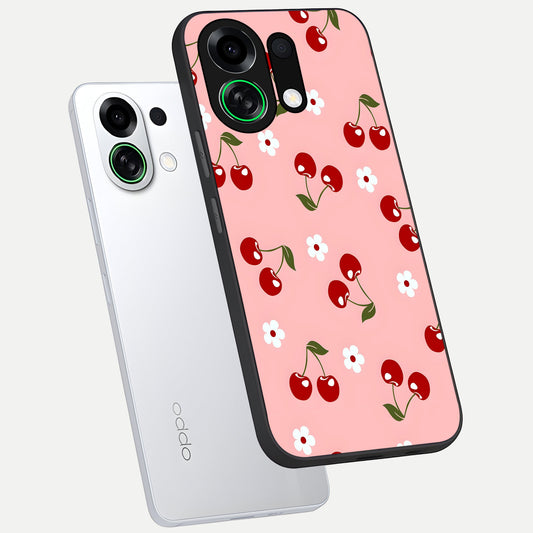 Cherry Love Mood phone case For Oppo K13 Turbo showing premium glass back cover with detailed artwork