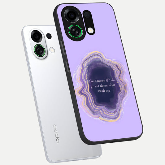 Damned People Quote phone case For Oppo K13 Turbo showing premium glass back cover with detailed artwork