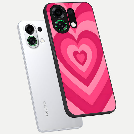 Layered Love Hearts phone case For Oppo K13 Turbo showing premium glass back cover with detailed artwork