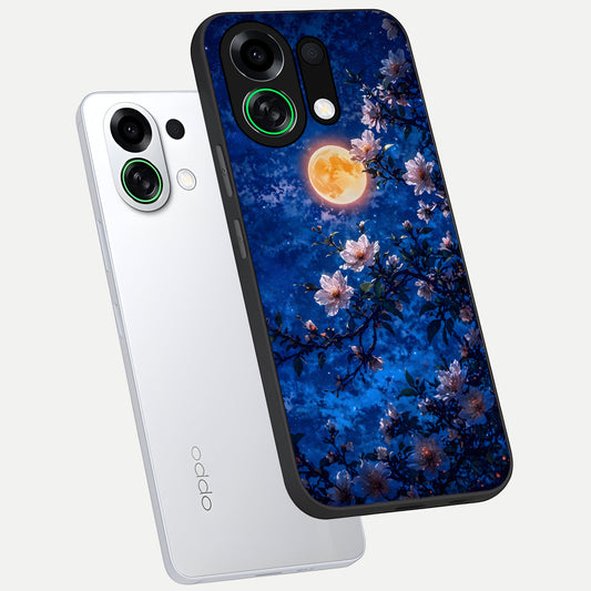 Moonlit Blossoms Night phone case For Oppo K13 Turbo showing premium glass back cover with detailed artwork