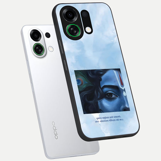 Spiritual Krishna phone case For Oppo K13 Turbo showing premium glass back cover with detailed artwork