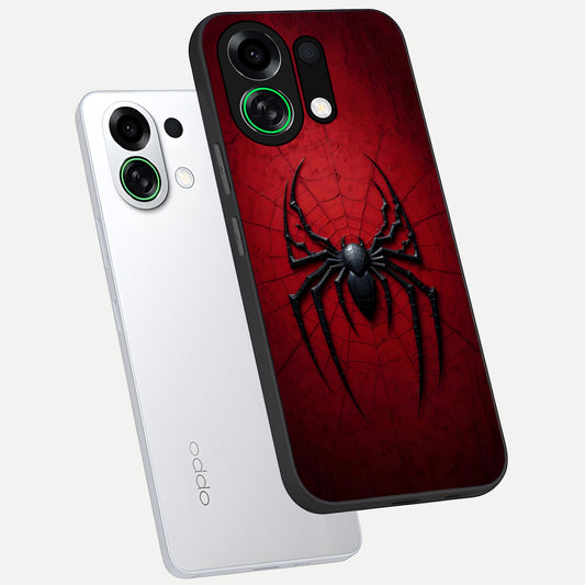 Superhero Web Emblem phone case For Oppo K13 Turbo showing premium glass back cover with detailed artwork