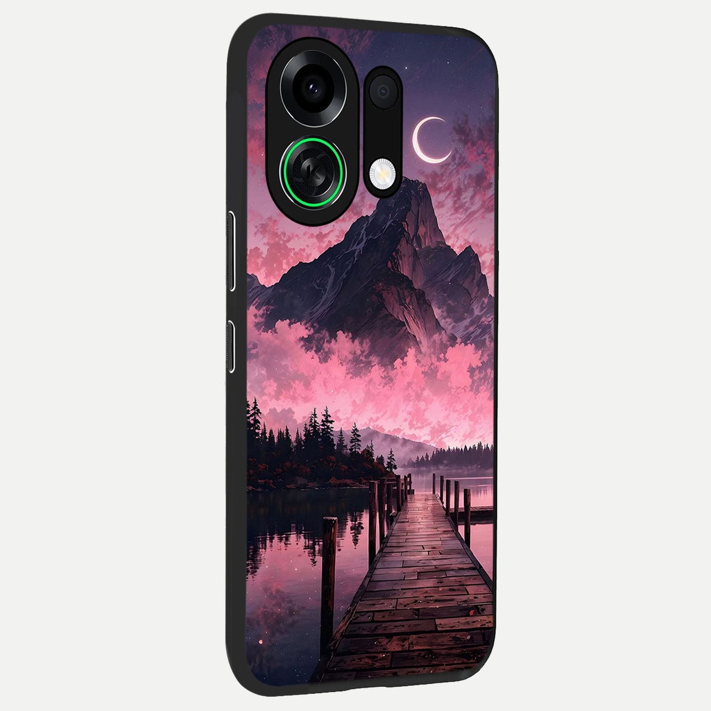 Beautiful Mountain View back cover For Oppo K13 Turbo slim fit glass case with vibrant aesthetic design