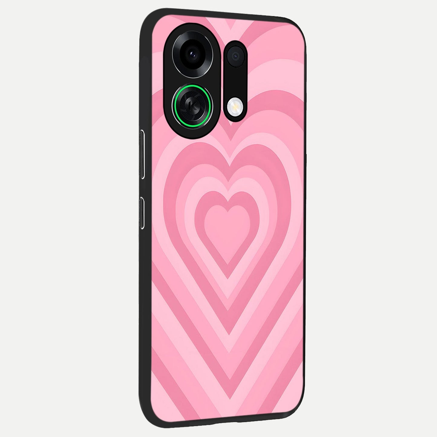 Blush Heart Waves back cover For Oppo K13 Turbo slim fit glass case with vibrant aesthetic design