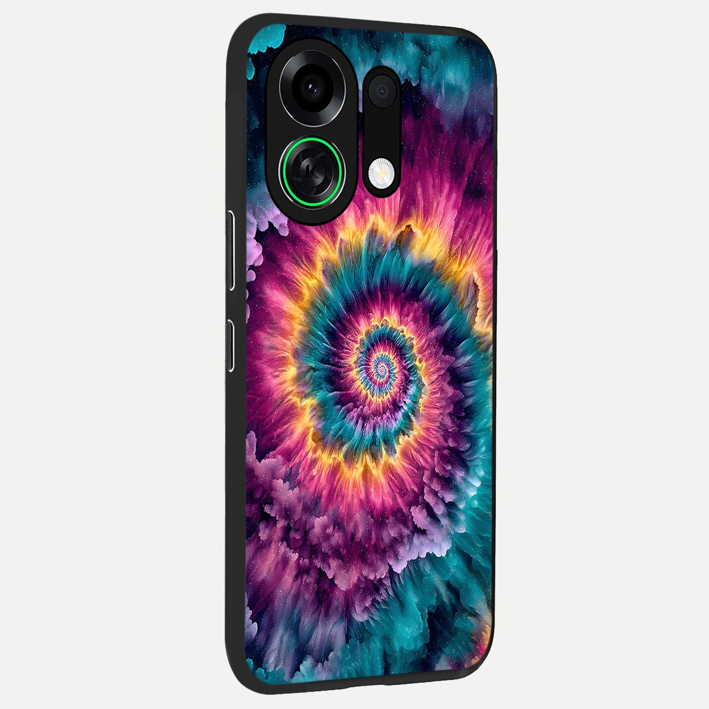 Galactic Spiral Burst back cover For Oppo K13 Turbo slim fit glass case with vibrant aesthetic design