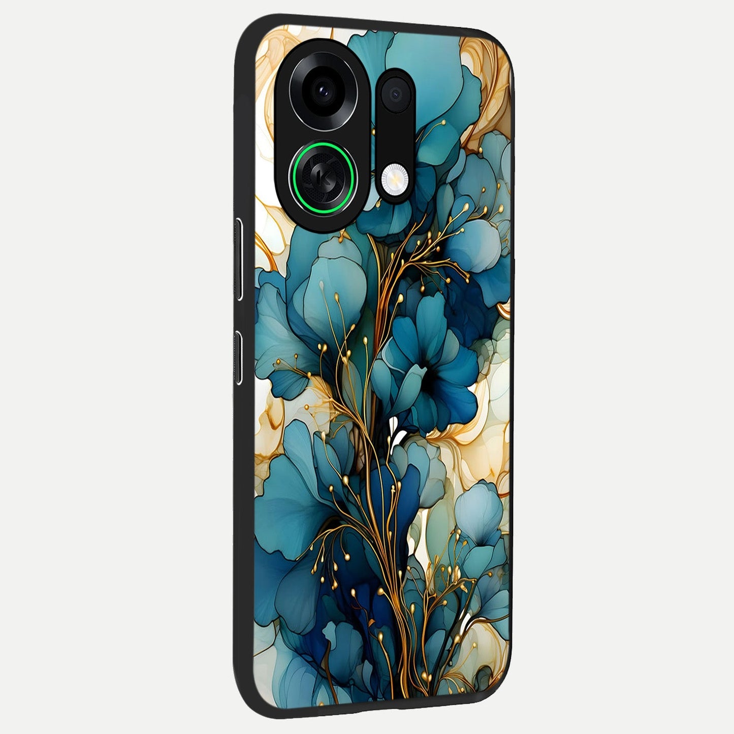 Golden Bloom Symphony back cover For Oppo K13 Turbo slim fit glass case with vibrant aesthetic design