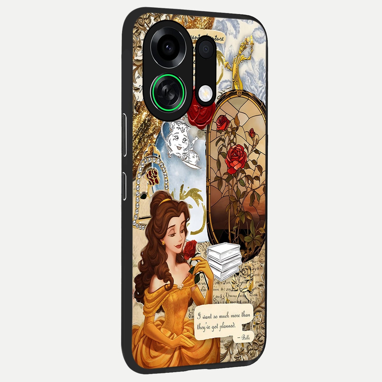 Golden Dream Belle back cover For Oppo K13 Turbo slim fit glass case with vibrant aesthetic design
