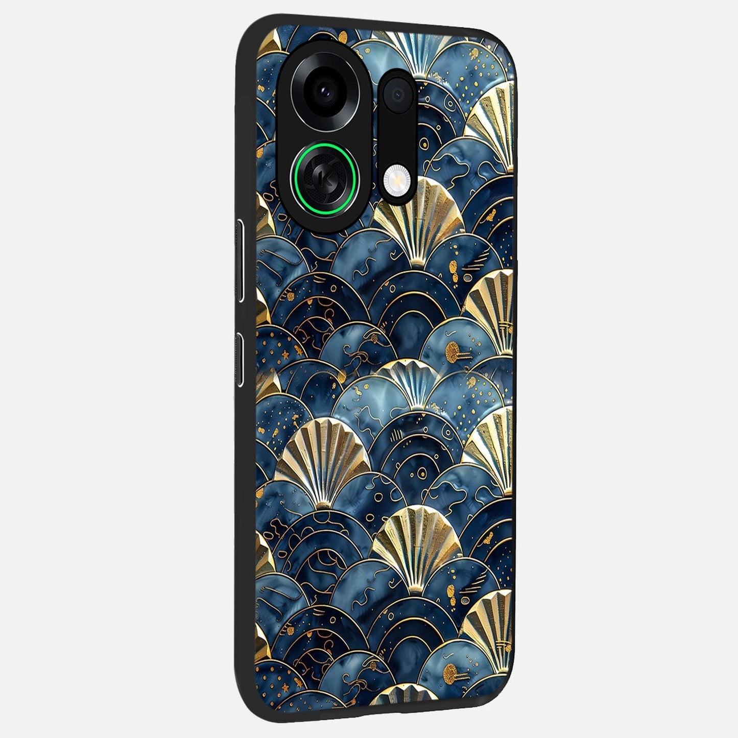 Golden Wave Luxe back cover For Oppo K13 Turbo slim fit glass case with vibrant aesthetic design