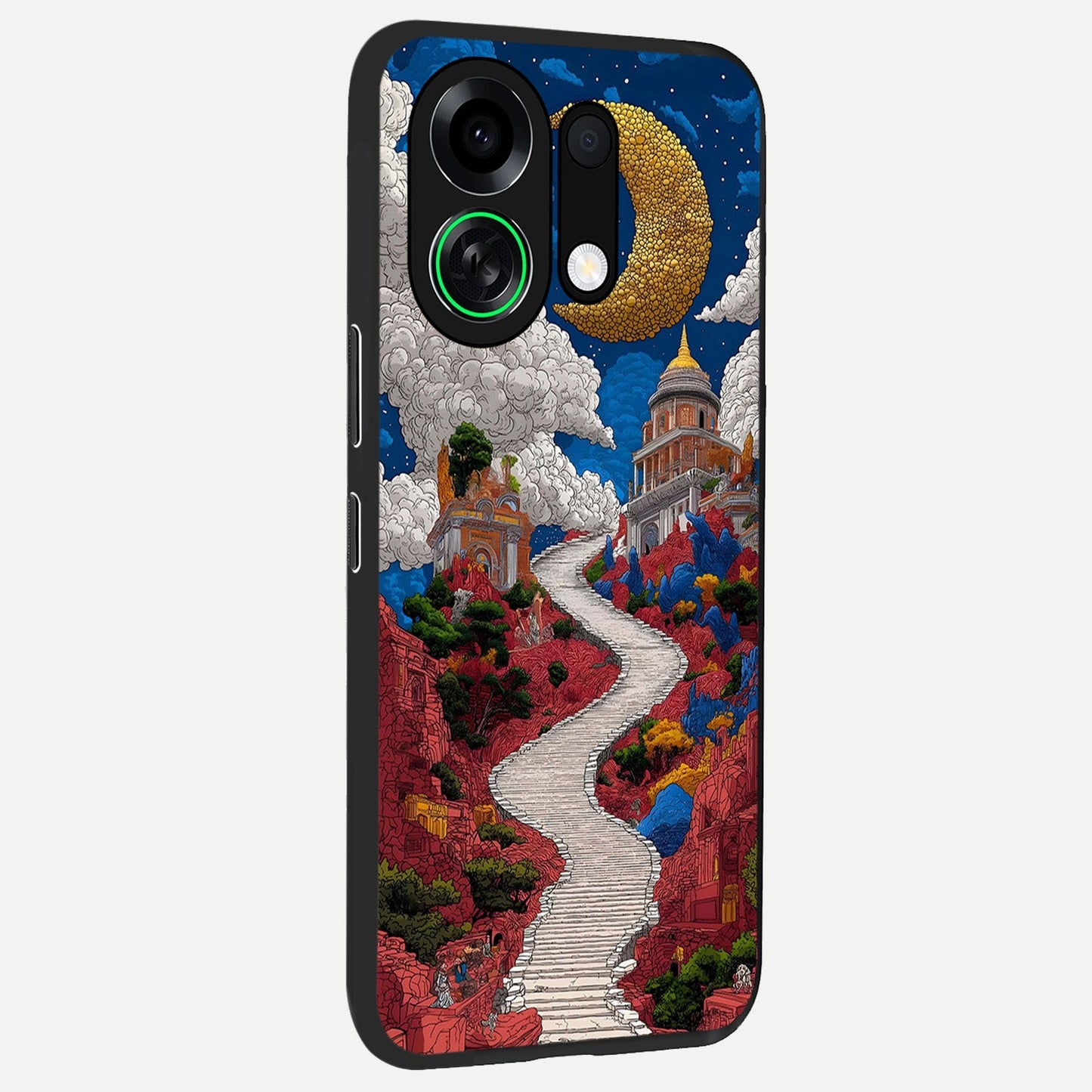 Heavenly Moon Path back cover For Oppo K13 Turbo slim fit glass case with vibrant aesthetic design